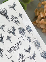 Gothic Nail Decals — Dark Tribal Crosses & Thorns | CF - 852 - UASLIDER
