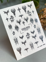 Gothic Nail Decals — Dark Tribal Crosses & Thorns | CF - 852 - UASLIDER