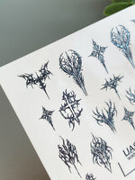Gothic Nail Decals — Dark Tribal Crosses & Thorns | CF - 852 - UASLIDER