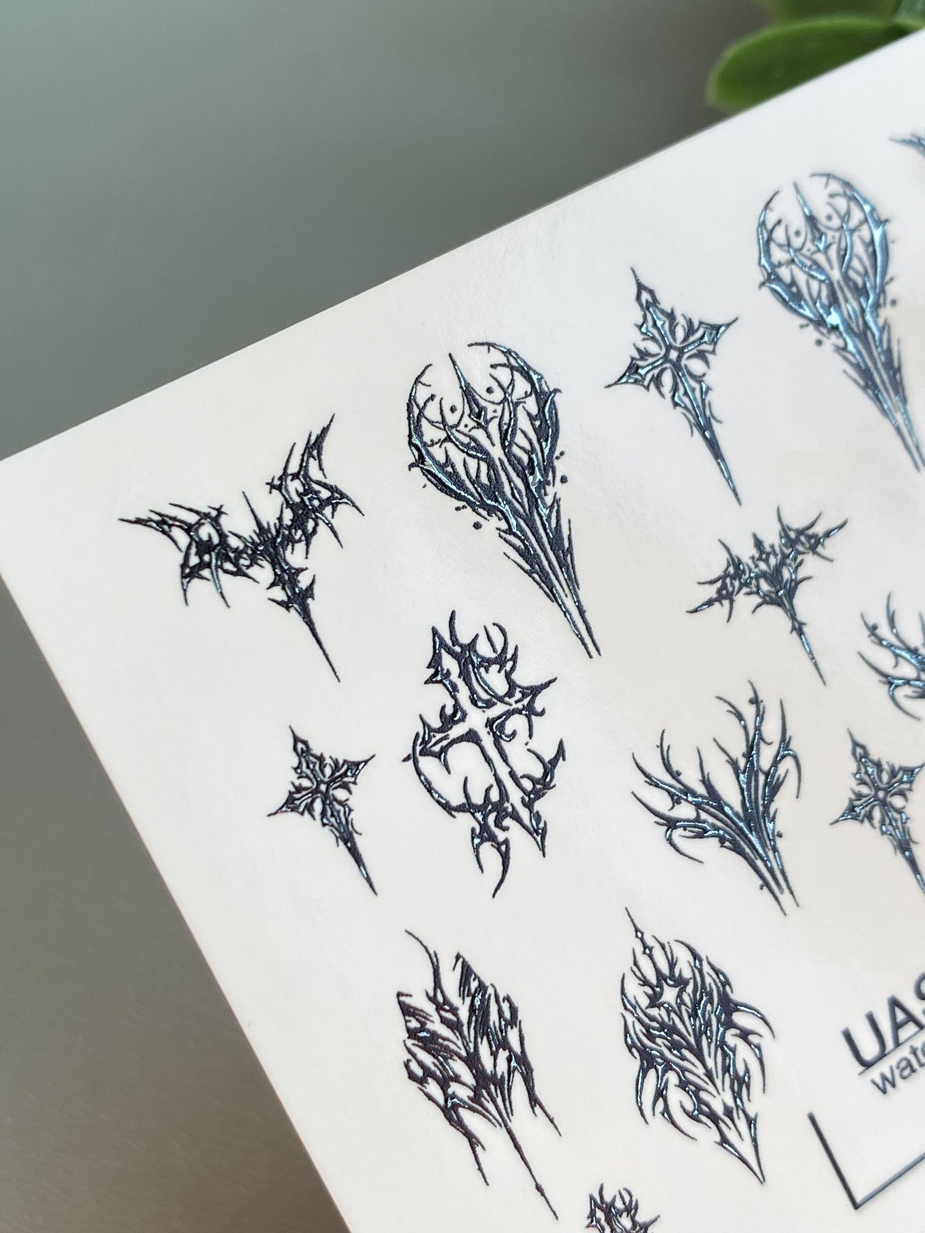 Gothic Nail Decals — Dark Tribal Crosses & Thorns | CF - 852 - UASLIDER