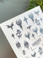 Gothic Nail Decals — Dark Tribal Crosses & Thorns | CF - 852 - UASLIDER