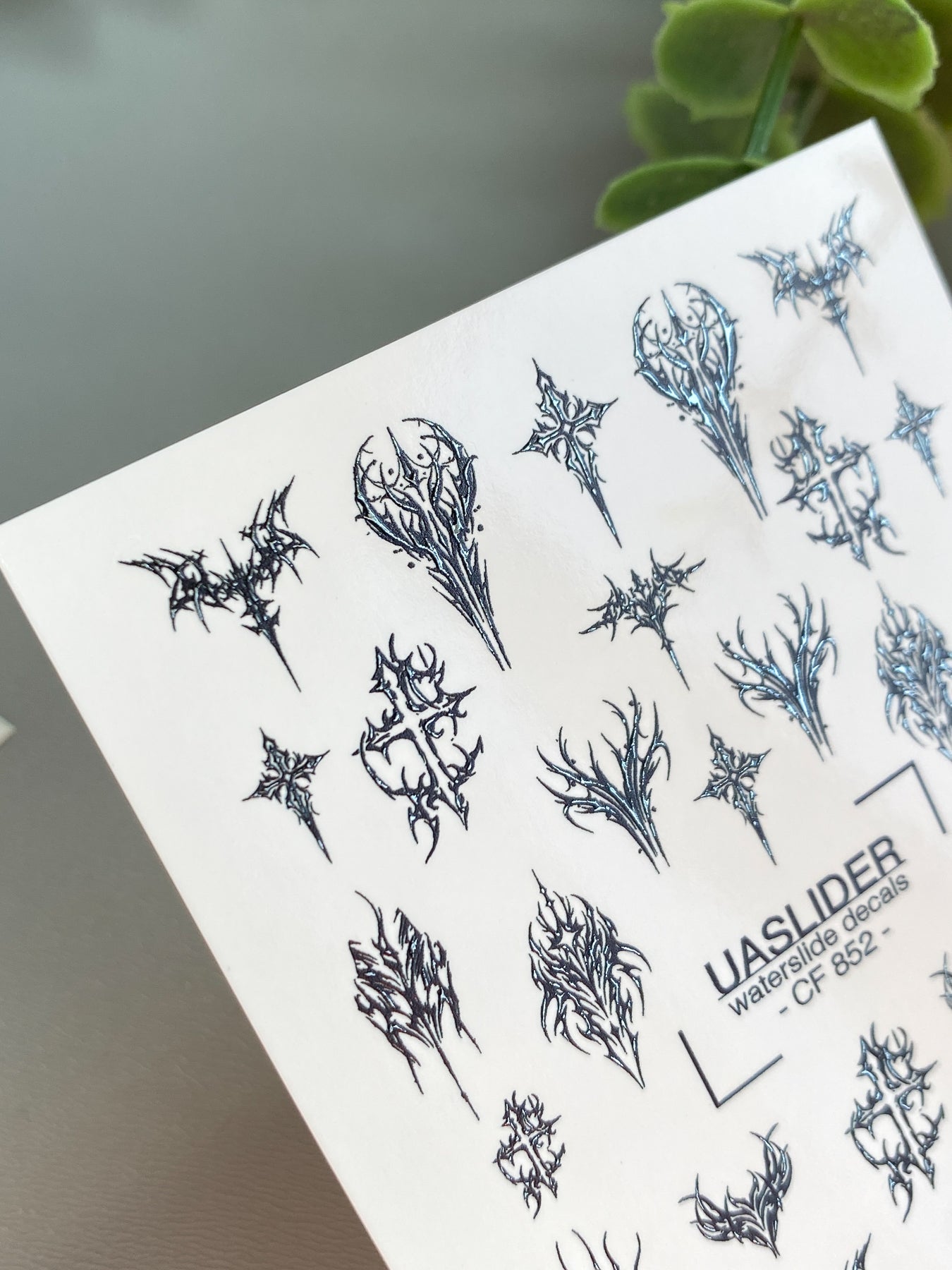 Gothic Nail Decals — Dark Tribal Crosses & Thorns | CF - 852 - UASLIDER