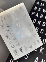 Gothic Nail Decals — Silver Foil Dark Tattoo & Script | Fs - 335 - UASLIDER