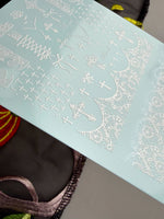 Gothic Nail Decals — White Crosses, Lace & "Angel" Text | 784 - UASLIDER