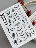 Gothic Tribal Nail Decals — Thorns Hearts Dark Script | 800 - UASLIDER