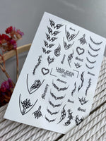 Gothic Tribal Nail Decals — Thorns Hearts Dark Script | 800 - UASLIDER
