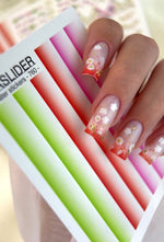 Gradient Nail Decals — Green, Coral & Pink Ombre Strips | 760 - UASLIDER