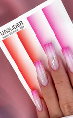 Gradient Nail Decals — Red to Pink Ombre Strips | 763 - UASLIDER