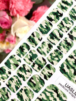 Green Camouflage Pedicure Nail Wraps — Camo Pattern | pw-322 - UASLIDER