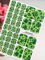 Green Clover Pedicure Nail Wraps — Lucky Leaf Pattern | pw-314 - UASLIDER
