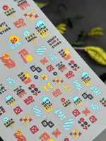 Grunge Text Nail Decals — Chaos Phrases & Abstract Art | MC-051 - UASLIDER