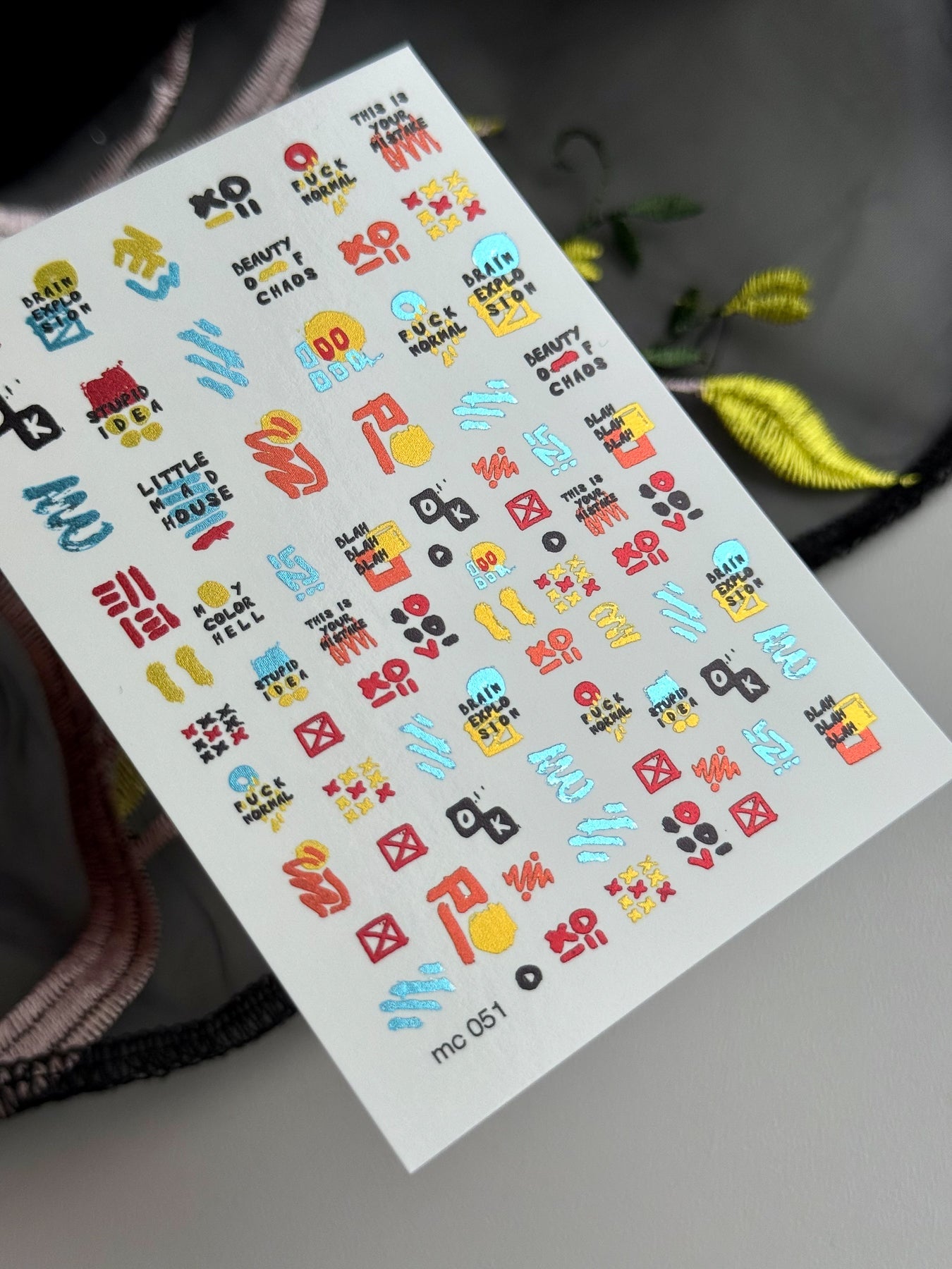 Grunge Text Nail Decals — Chaos Phrases & Abstract Art | MC-051 - UASLIDER