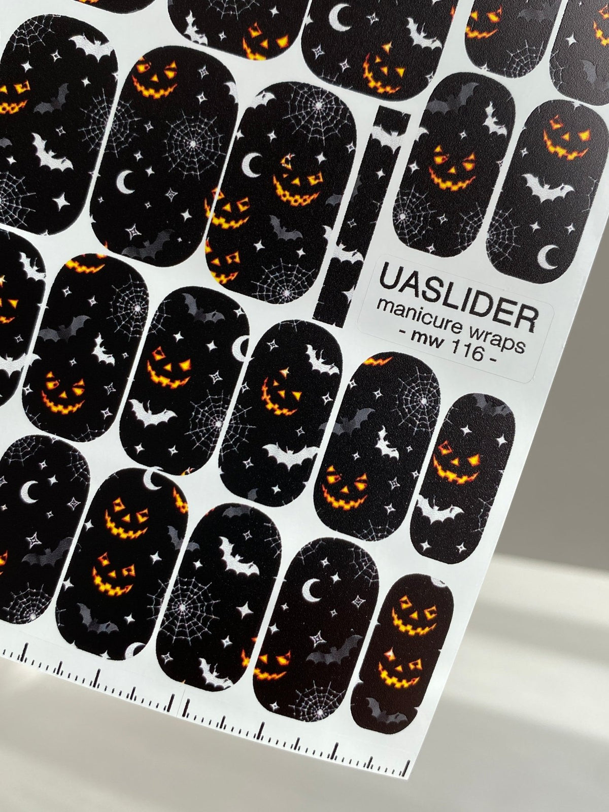 Halloween Bats & Pumpkins Manicure Wraps — Spiderwebs | mw-116 - UASLIDER