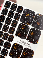 Halloween Pedicure Wraps — Pumpkins, Bats & Spiderwebs | pw-116 - UASLIDER