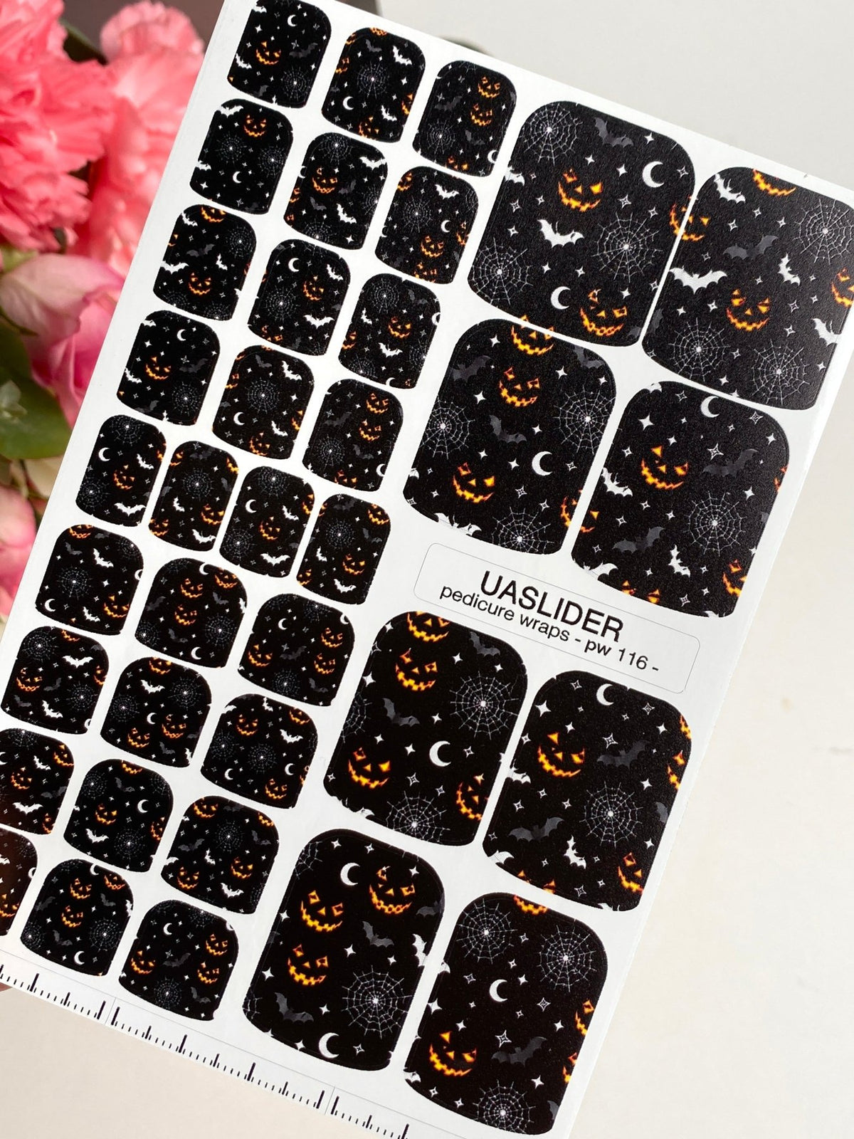 Halloween Pedicure Wraps — Pumpkins, Bats & Spiderwebs | pw-116 - UASLIDER