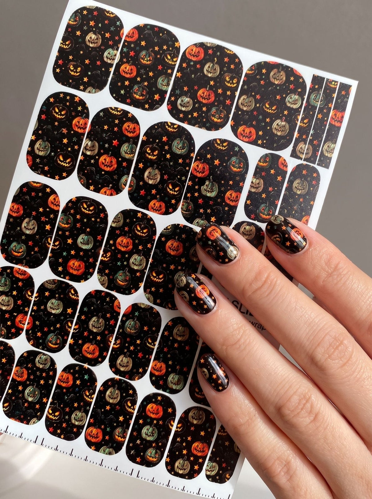 Halloween Pumpkin Manicure Wraps — Jack-o'-Lanterns | mw-115 - UASLIDER