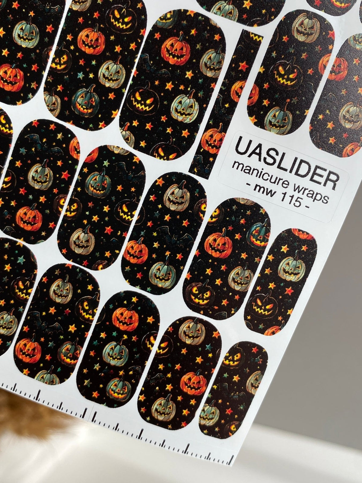 Halloween Pumpkin Manicure Wraps — Jack-o'-Lanterns | mw-115 - UASLIDER