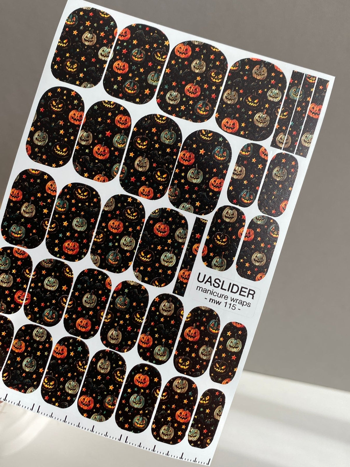Halloween Pumpkin Manicure Wraps — Jack-o'-Lanterns | mw-115 - UASLIDER