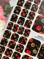 Halloween Pumpkin Pedicure Wraps — Jack-o'-Lanterns | pw-115 - UASLIDER
