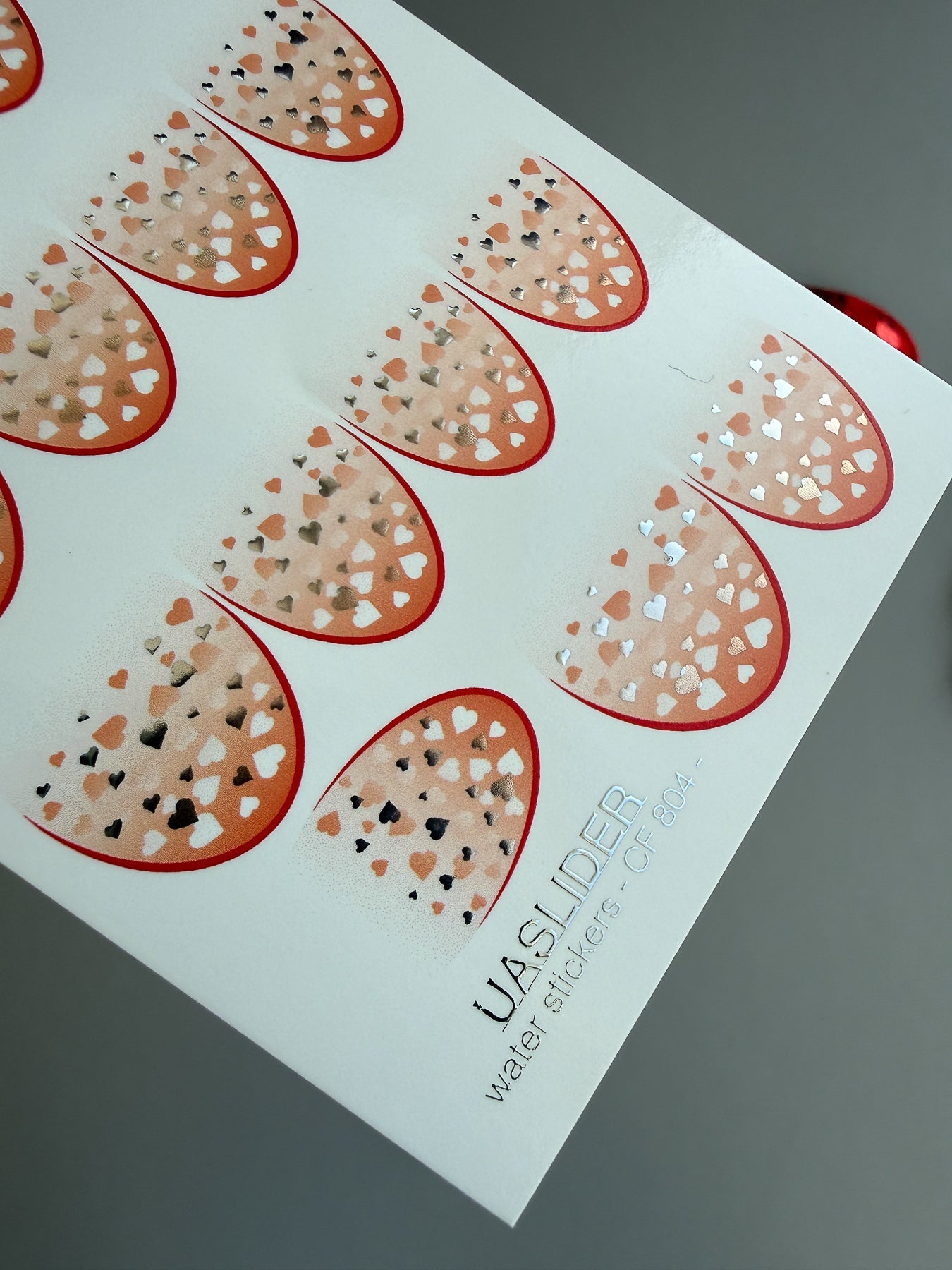 Heart Confetti Nail Decals — Full Nail Valentine Hearts | CF - 804 - UASLIDER