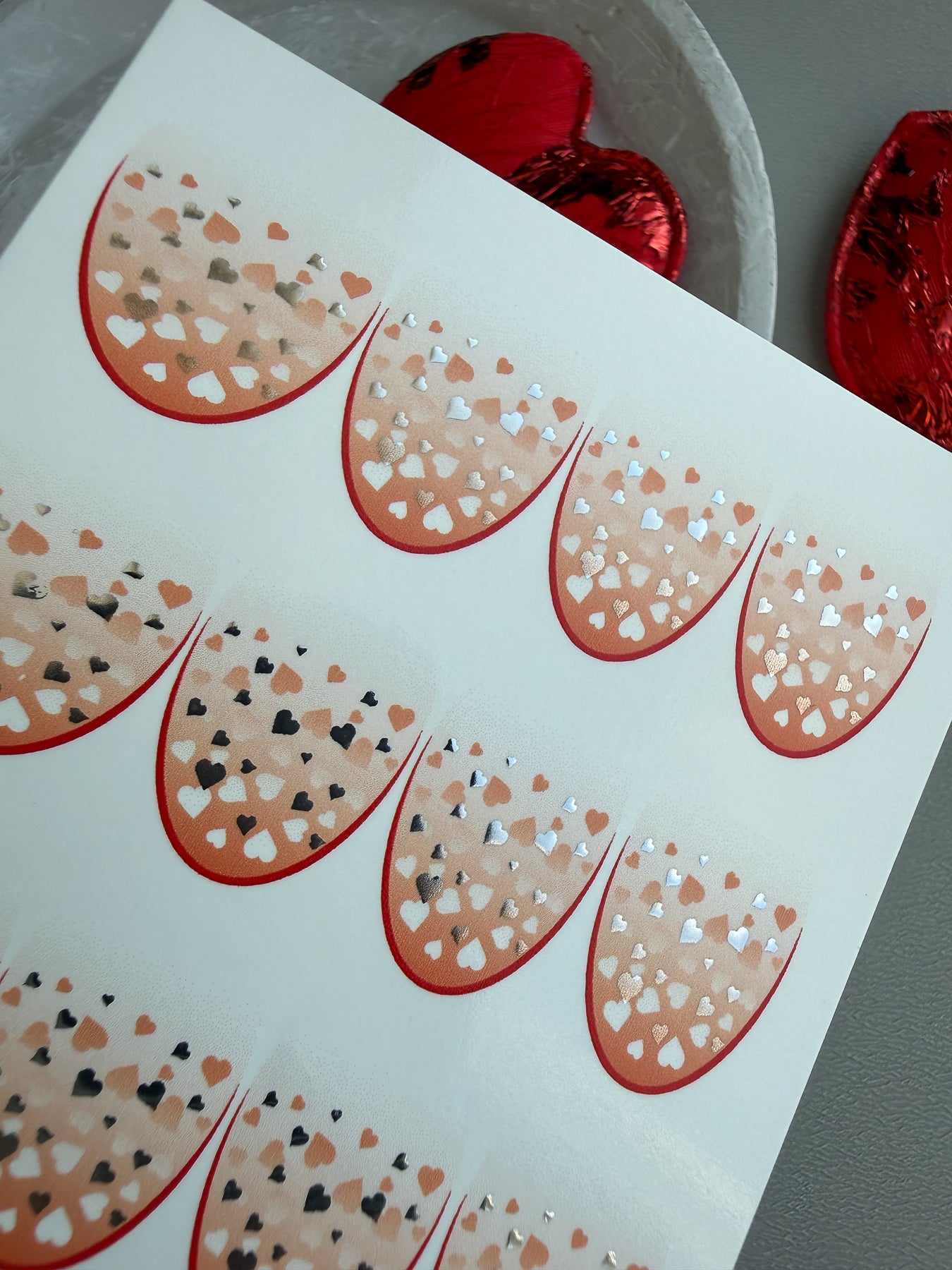 Heart Confetti Nail Decals — Full Nail Valentine Hearts | CF - 804 - UASLIDER
