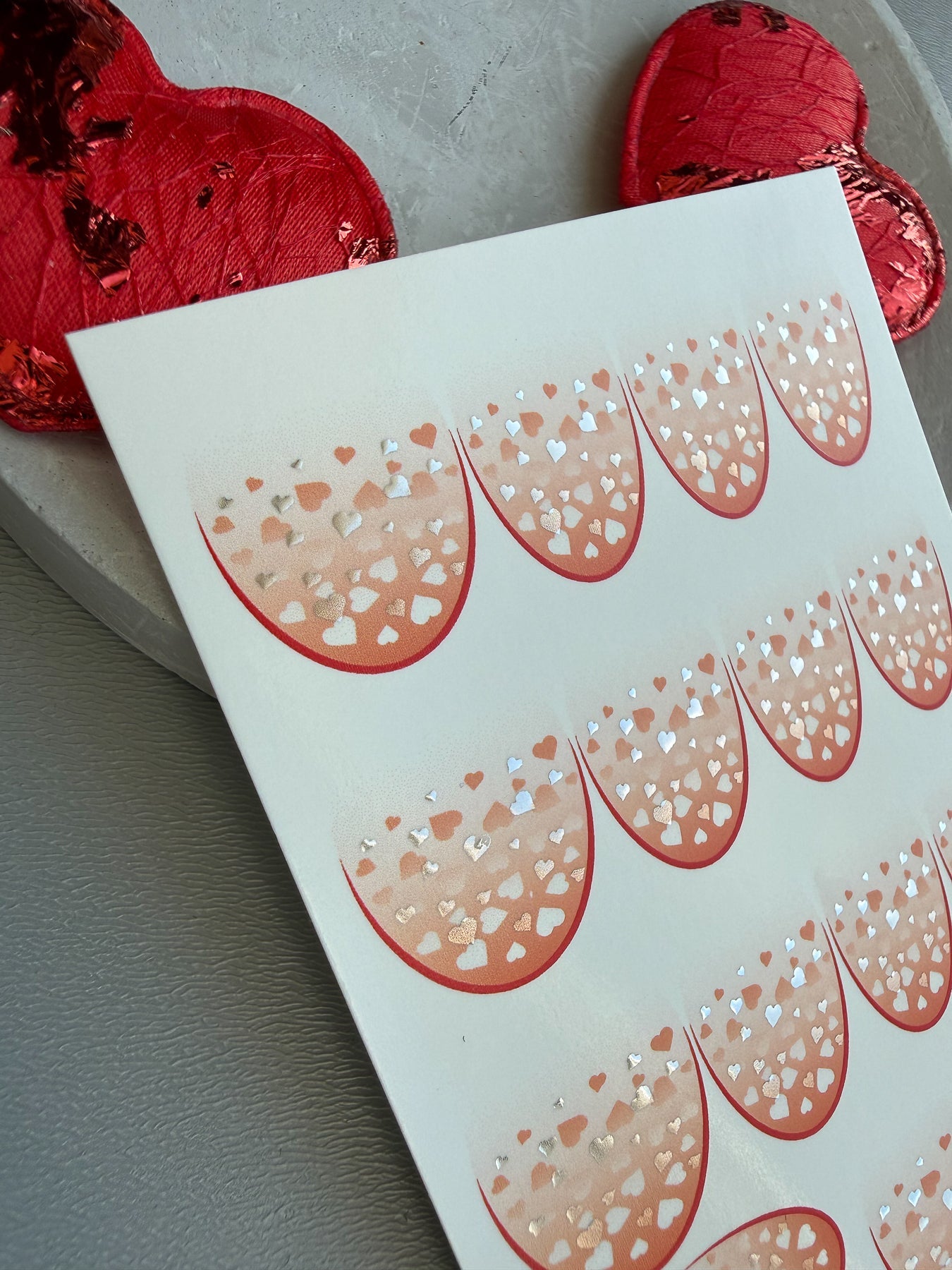 Heart Confetti Nail Decals — Full Nail Valentine Hearts | CF - 804 - UASLIDER