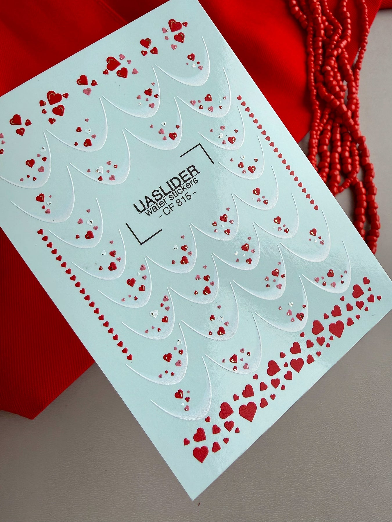 Heart French Nail Decals — Soft Tips with Hearts Gold Foil | CF - 815 - UASLIDER