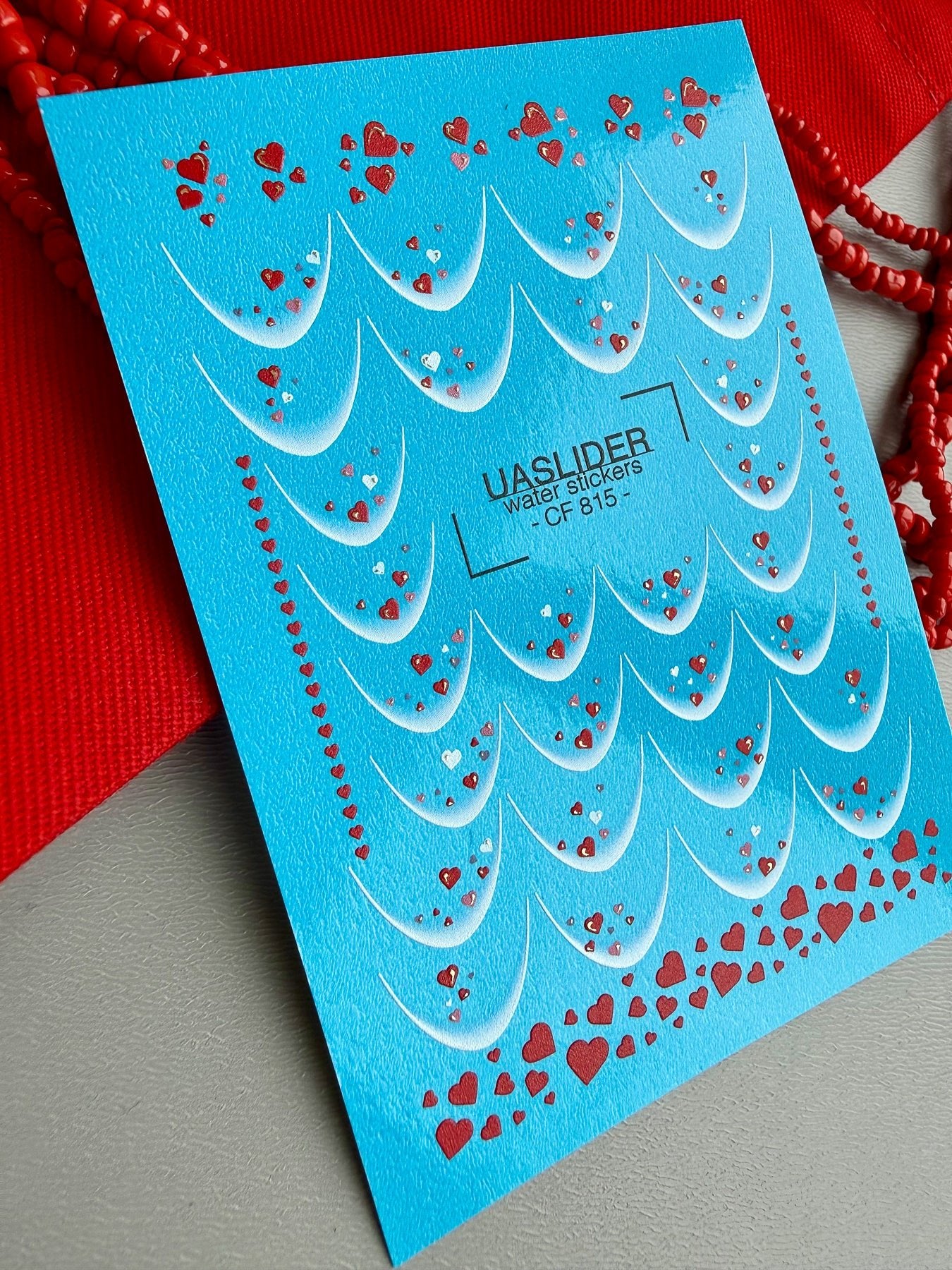 Heart French Nail Decals — Soft Tips with Hearts Gold Foil | CF - 815 - UASLIDER
