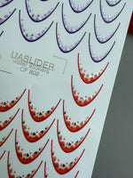 Heart French Tip Nail Decals — Purple Red Silver Foil | CF - 802 - UASLIDER