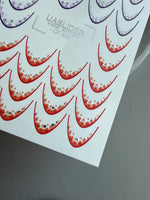 Heart French Tip Nail Decals — Purple Red Silver Foil | CF - 802 - UASLIDER