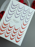 Heart French Tip Nail Decals — Purple Red Silver Foil | CF - 802 - UASLIDER