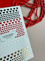 Heart Nail Decals — Black, Red, White & Gold Foil Hearts | CF - 816 - UASLIDER