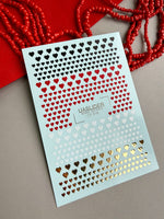 Heart Nail Decals — Black, Red, White & Gold Foil Hearts | CF - 816 - UASLIDER