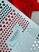 Heart Nail Decals — Black, Red, White & Silver Foil Hearts | CF - 817 - UASLIDER