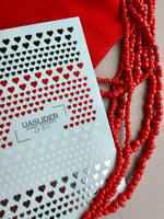 Heart Nail Decals — Black, Red, White & Silver Foil Hearts | CF - 817 - UASLIDER