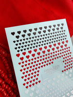 Heart Nail Decals — Black, Red, White & Silver Foil Hearts | CF - 817 - UASLIDER