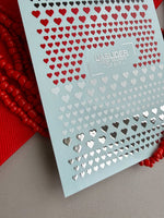Heart Nail Decals — Black, Red, White & Silver Foil Hearts | CF - 817 - UASLIDER