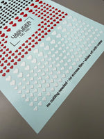 Heart Nail Decals — Black, Red & White Tiny Hearts | NC-165 - UASLIDER
