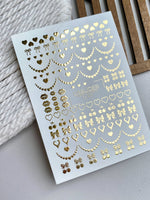 Heart Nail Decals — Gold Foil Hearts, Bows, Lips & Cherries | Fg-327 - UASLIDER