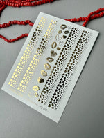 Heart Nail Decals — Gold Foil Micro Hearts & Lips Stickers | Fg-323 - UASLIDER