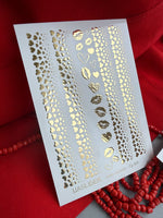Heart Nail Decals — Gold Foil Micro Hearts & Lips Stickers | Fg-323 - UASLIDER