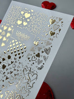 Heart Nail Decals — Gold Foil Mixed Hearts | Fg - 267 - UASLIDER