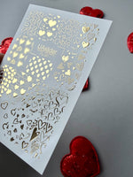 Heart Nail Decals — Gold Foil Mixed Hearts | Fg - 267 - UASLIDER