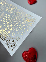 Heart Nail Decals — Gold Foil Mixed Hearts | Fg - 267 - UASLIDER