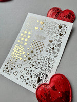 Heart Nail Decals — Gold Foil Mixed Hearts | Fg - 267 - UASLIDER