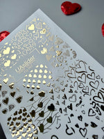 Heart Nail Decals — Gold Foil Mixed Hearts | Fg - 267 - UASLIDER