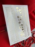 Heart Nail Decals — Gold Foil Outline Hearts & Lips Stickers | Fg-322 - UASLIDER