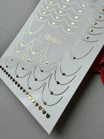 Heart Nail Decals — Gold Foil Scallop Lines & Hearts | Fg - 274 - UASLIDER