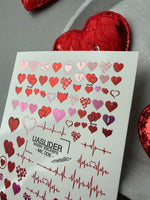 Heart Nail Decals — Metallic Devil Angel Hearts & Heartbeat | MC-006 - UASLIDER