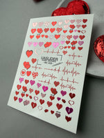 Heart Nail Decals — Metallic Devil Angel Hearts & Heartbeat | MC-006 - UASLIDER